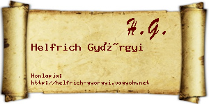 Helfrich Györgyi névjegykártya